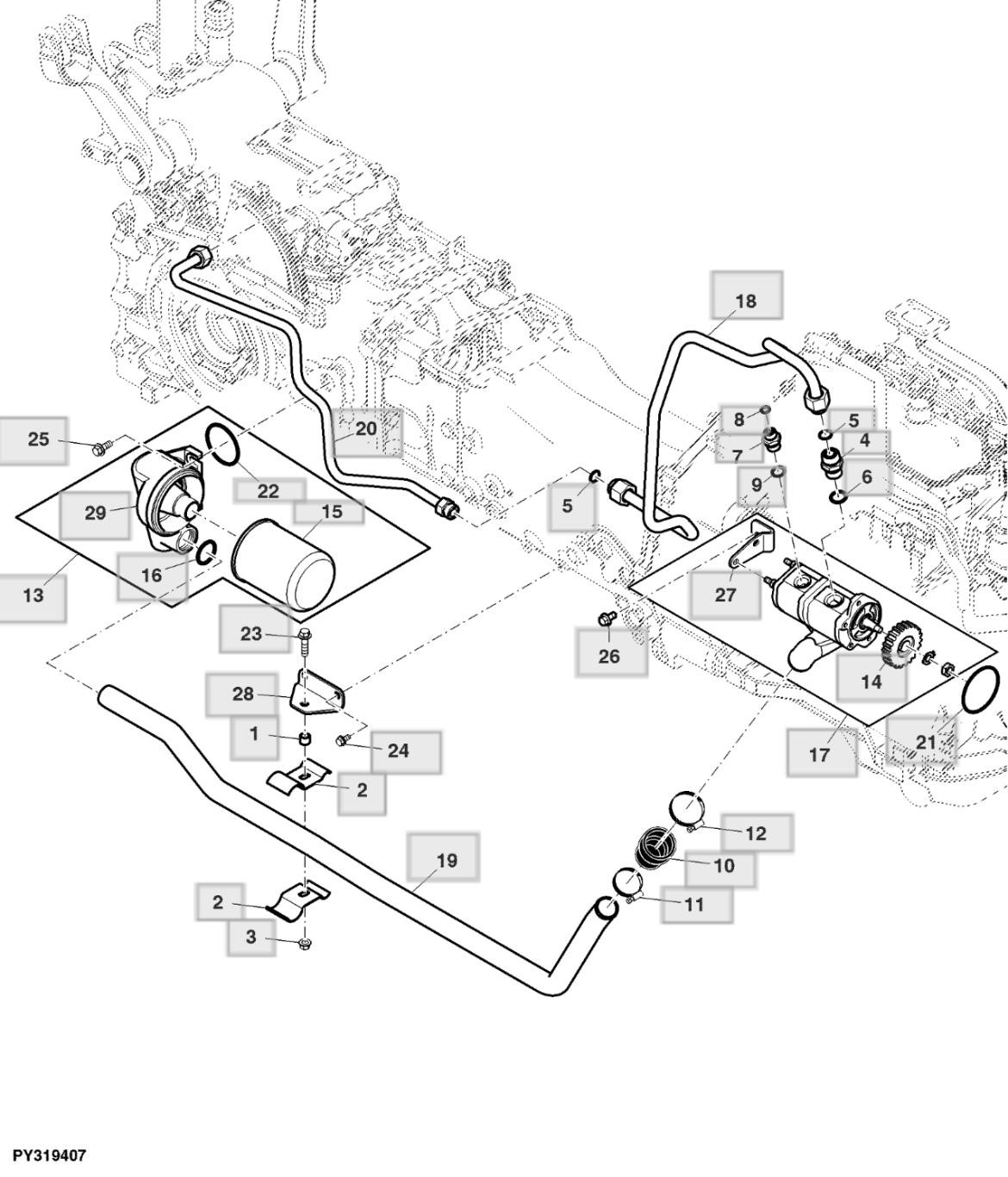 Đường dẫn nước và cung cấp trục lắc